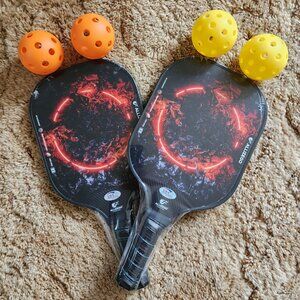 Allizego Pickleball Paddles Set 2 Fiberglass Rackets with Cushion Grip NEW